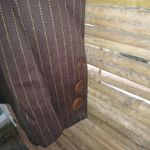 Peter Nygard  10 Workwear Brown Lime Pinstripe Pants Suit Photo 10