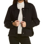 CHRLDR Olivia Terry Cloth Shacket in Black Small Photo 0