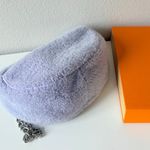 BY FAR Baby Cush Lilac Shearling Chain Strap Shoulder Bag Purple Photo 4