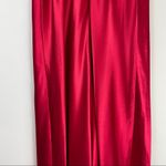 Oscar de la Renta  Red Satin Maxi Slip Dress Sz Medium Lace Mesh Sexy Photo 8