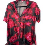 Victoria's Secret  M Pj's Pajama Set Satin Shorts Top Dark Floral Women Sleepwear Photo 1
