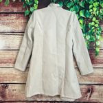 Misslook Long Jacket L/XL Whimsical Floral Tree Branch Beige Fall Trench Coat Brown Photo 2