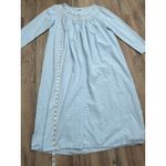 Eileen West Blue Cotton Nightgown Long Sleeve Lace Trim Sleep Dress Small Photo 5