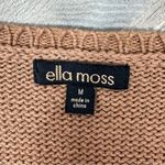 Ella Moss Elsa‎ Moss Beatrix Metallic Copper Penny V Neck Zipper Hem Tunic Sweater Medium Photo 10