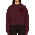 Alexander Wang Burgundy Oversized Cropped Vinyl Meltdown Sweatshirt Photo 0