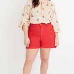 Madewell  Emmett Red High Waist Tailored Cotton Shorts Vibrant Style Sz 30 Photo 0