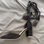 Black Heels With Satin Ribbon Size 8.5 Photo 3