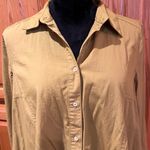 Free People  Cotton Poplin Button Front Mini Shirt Dress in Chartreuse Size Small Photo 1