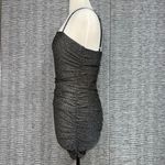 Forever 21 New With Tag  Glitter Knit Silver Bodycon Mini Ruched Sides Dress Photo 4