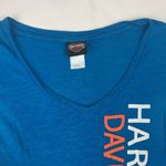 Harley Davidson women's small blue graphic logo tee v neck orange biker moto Photo 8