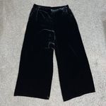 Eileen Fisher  Velvet Silk Blend Wide‎ Leg Cropped Ankle Pant Black Small Photo 1