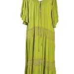 Free People Bohemian Witchy Dream On Maxi Dress Green XS NEW Crochet Gauze Fall Photo 8
