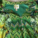 Anthropologie Fig and Flower Boho Peasant Blouse Women’s Size 1X Lined Peacock Green Photo 5