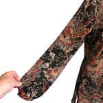 Bandolino Crochet SZ 14 Top Black Flower Tunic Boho Y2K Long Sleeve Pleated Photo 3