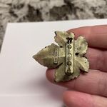 Signed HMK. CDS. Gold Tone Leaf Brooch Pin Metal Photo 3
