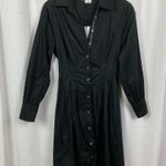 Veronica Beard Black Polina Button Front Open Back Mini Dress Sz.0 NWT Photo 5