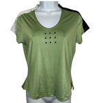 JAMIE SADOCK Avocado Green Cap Sleeve Top Silver Studs NWT $55 Size‎ Small Photo 1
