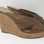 Nine West  'Likemer' Tan Leather Slip-On Wedge Sandal Women Size 10 Photo 0