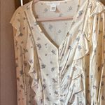 Planet Gold  Cream Floral Ruffle Top large Photo 0