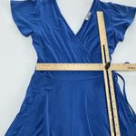 Gilli Wrap Dress Womens Small Blue Short Sleeve Flare A Photo 5