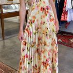 ALC Frank NEW A.L.C. Moira Floral Satin Pleated Halter Cutout Maxi Dress sz 6 Photo 2