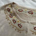 Roy Cassin Cream embroidered and beaded cardigan Tan Photo 1