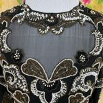 NIGHT VOGUE Vintage Black Silk Beaded Dress Size undefined Photo 5