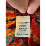 Tru Luxe Jeans Boho Velvet Blouse M Red Gold Wavy Pattern Long Sleeve Tunic Top Size M Photo 6