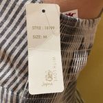 Japna  Boutique Striped Seersucker like Pantsuit Jumpsuit w Leg Slits - size M Photo 5