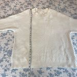 Treasure & Bond Tuck Stitch Oversized 100% Cotton Sweater Ivory Size Medium Photo 5