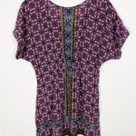 Anthropologie Fei Silk Abstract Bohemian Floral Dolman Sleeve Tunic Top Size S Photo 1