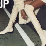 Schutz  Over the Knee Leather Boots Guily Eggshell Square Toe NWOB Size 6.5 Photo 0