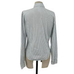 James Perse  Blue White Pinstripe Button Down Top Size 2‎ / Medium Photo 4