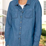 Market & Spruce  True Denim Button up Blue Denim indigo color‎ Photo 0