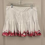 Lucky in love white tennis skirt with geometric trim, size large Photo 9
