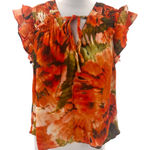 Marie Oliver  silk blend floral ruffle blouse sz S Photo 0