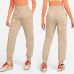 Nike Women’s Phoenix Fleece Joggers Pants Pull On High Waisted in Brown Cream M Photo 1