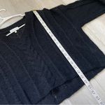 Bella Dahl Sweater mohair wool v neck cable knit womens Black (medium) boxy crop Photo 5