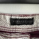 Aeropostale Shorts Women's 4 Burgundy Maroon Midi Twill Cuffed Mid Rise Photo 5