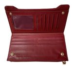 Badgley Mischka Quilted Vegan Leather Stylish Elegant Wine Long Cards Wallet NWT Photo 4