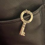 Fossil Vintage Black Leather Slouch Saddle Crossbody Bag with Key Zipper Pull Photo 9