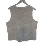 Telluride clothing company 100% linen tank blouse large button White Photo 2