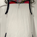 Kinona White‎ and Blue Sleeveless Polo Tank Top small golf White Photo 0