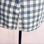 Chic Comfort Gingham Plaid Button Down Shirt Blue Ivory Small Long Sleeve Photo 4