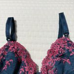 Wacoal 34DD Embrace Lace Blue Pink Floral Bra Underwire Unlined 65191 Photo 1