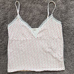 PacSun  Cropped White Tank Top With Hearts and Lace Detailing  Photo 0