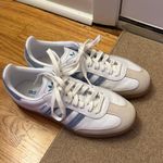 Adidas  Samba White and Light Blue Sneakers Photo 2