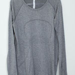 Lululemon Long Sleeve Athleisure Swiftly Tech Shirt Heather Gray Womens Size 16 Photo 0