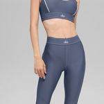 Alo Yoga  SET NWT Bluestone White Airlift Suit Up Bra & Airlift Suit Up legging M Photo 0