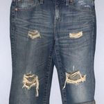 Madewell Blue Ripped Boy Jean Long Bermuda Distressed Loose Fit Cuffed Shorts 28 Photo 0